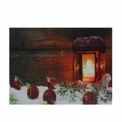 Flash Sale 🥰 LED Lighted Candle Lantern In The Wintry Outdoors 🎄 Christmas Canvas Wall Art by Northlight ⌛