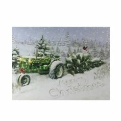 Best Pirce โค๏ธ LED Lighted Merry ๐ Christmas Tractor Canvas Wall Art by Northlight ๐