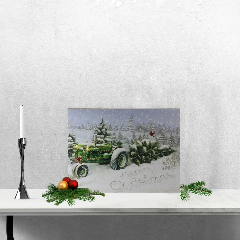 Best Pirce β€οΈ LED Lighted Merry π Christmas Tractor Canvas Wall Art by Northlight π - Image 2