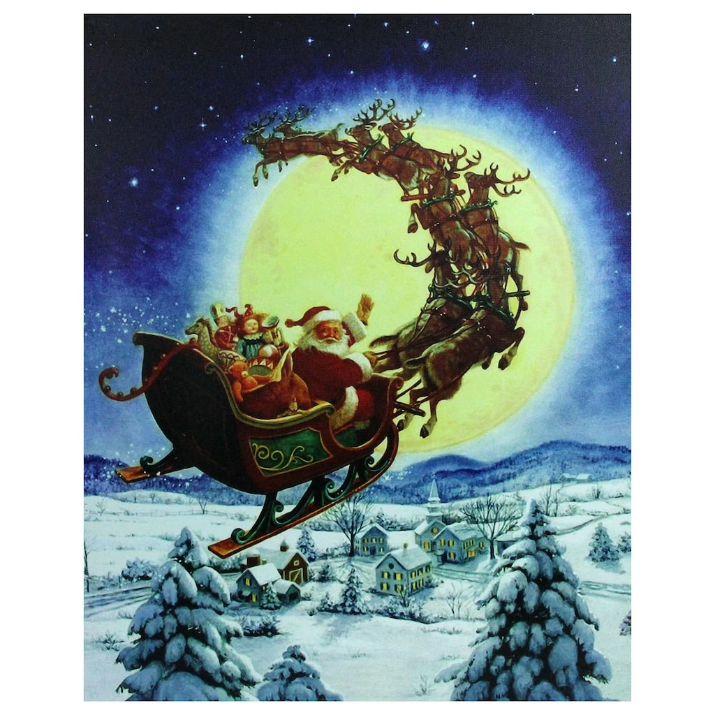 Brand new β€οΈ LED Back Lit Flying Santa Claus & Sleigh π Christmas Wall Art by Northlight π