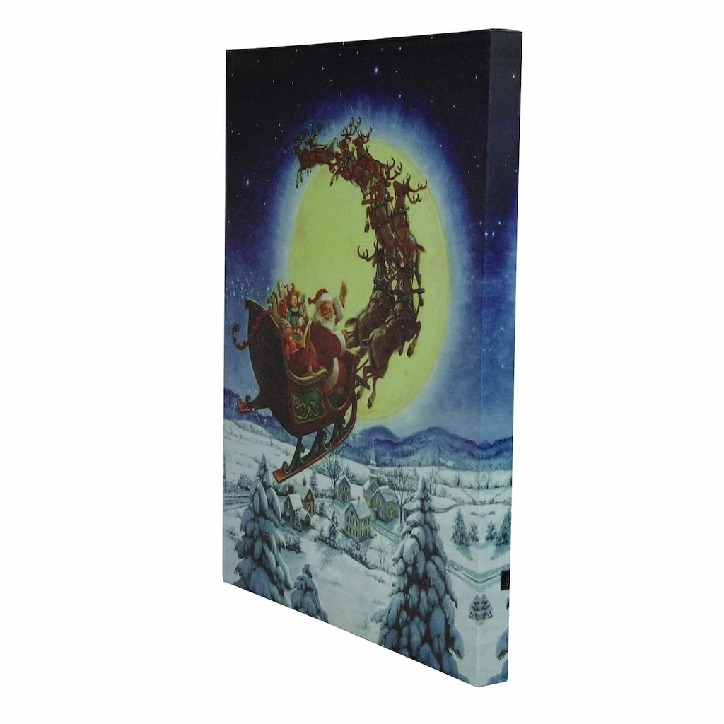 Brand new β€οΈ LED Back Lit Flying Santa Claus & Sleigh π Christmas Wall Art by Northlight π - Image 2