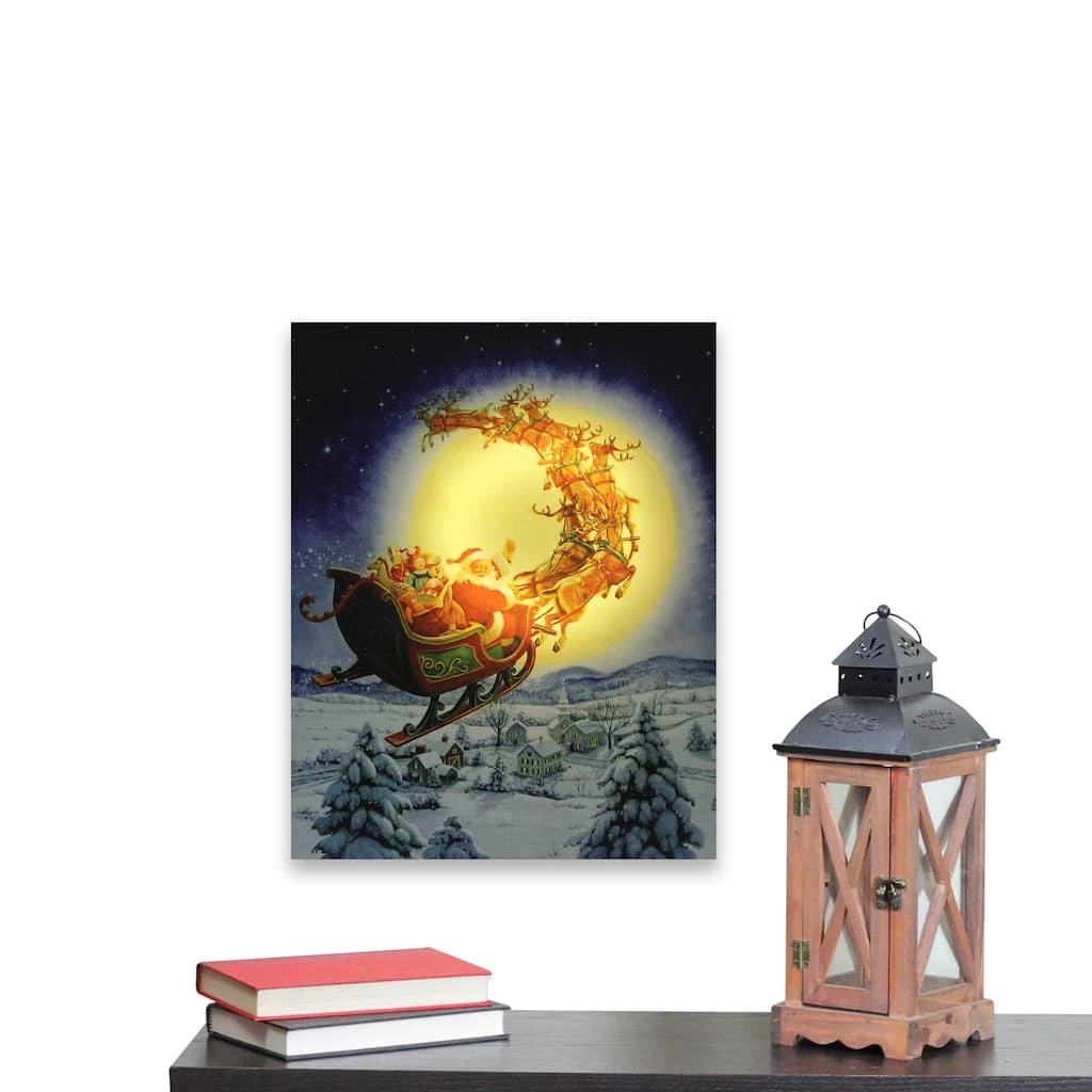 Brand new β€οΈ LED Back Lit Flying Santa Claus & Sleigh π Christmas Wall Art by Northlight π - Image 4