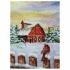 Flash Sale 😀 LED Back Lit Snowy Sunset Barn Scene 🎅 Christmas Wall Art by Northlight ⭐