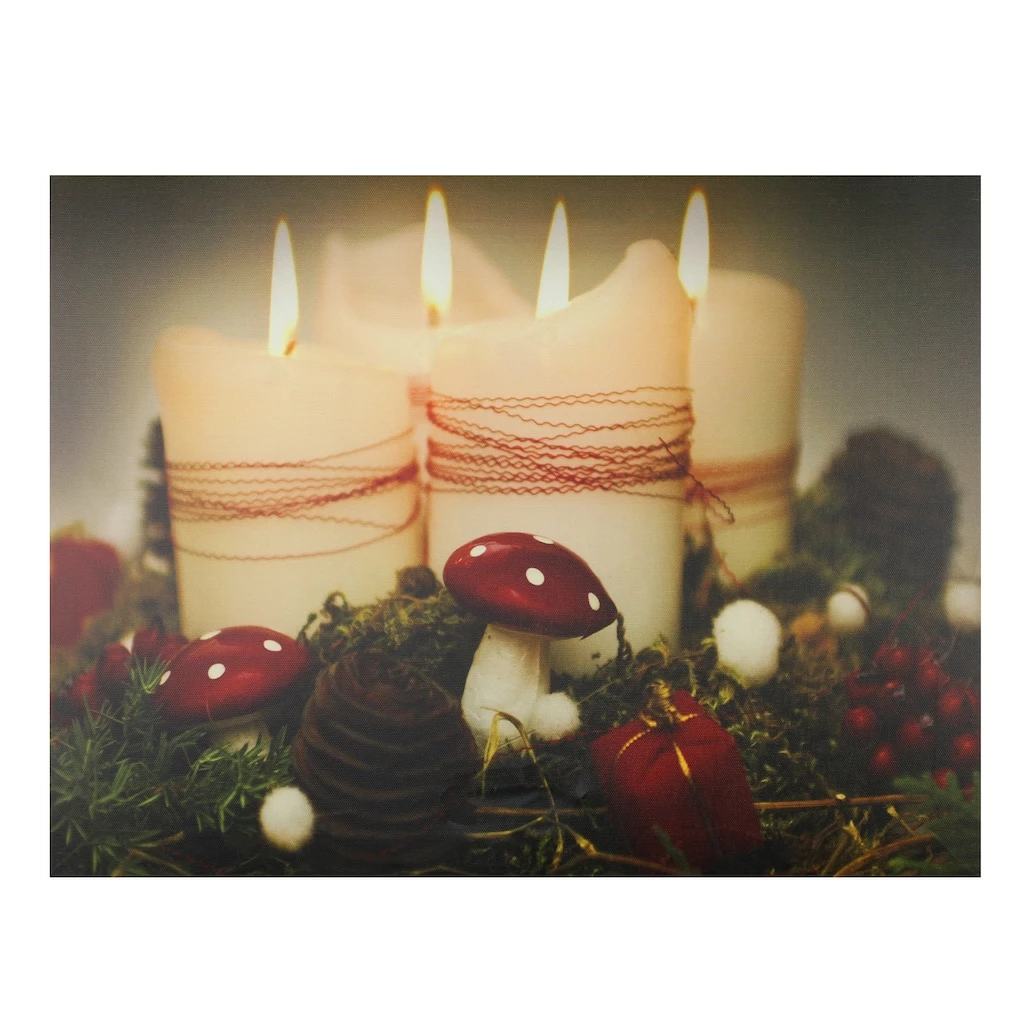 Outlet ๐ LED Lighted Red & White Flickering Candles ๐ Christmas Wall Art by Northlight โ๏ธ