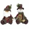 Wholesale 🤩 Santa's Workshop 16" Santa & Snowman Sitting Patchwork Pals Set by SantasWorkshop 👍