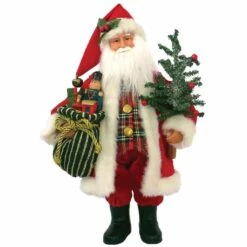 Best deal 🛒 Santa's Workshop 15" Tartan Plaid Santa Figurine by SantasWorkshop 🌟