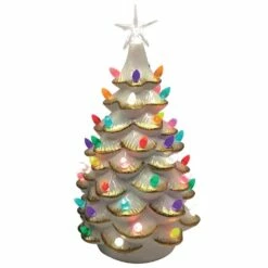 Best deal 😉 Santa's Workshop 14" Lighted White Ceramic Tree with Gold Tips by SantasWorkshop 👏