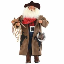 Hot Sale 🛒 Santa's Workshop 18" Cowboy Santa With Horseshoe by SantasWorkshop ⌛
