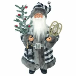 Brand new ❤️ Santa's Workshop 15" Black & White Plaid Claus by SantasWorkshop 😍