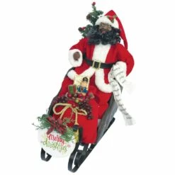 Discount 😀 Santa's Workshop 19" Merry 🎄 Christmas Claus with Sleigh Figure by SantasWorkshop ❤️