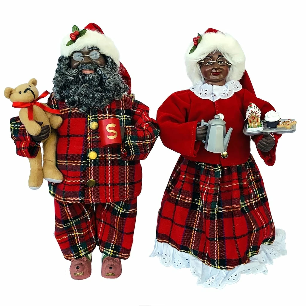 Cheapest ⭐ Santa's Workshop 15" Mr. & Mrs. Claus in Pajamas Figure Set by SantasWorkshop 🔥