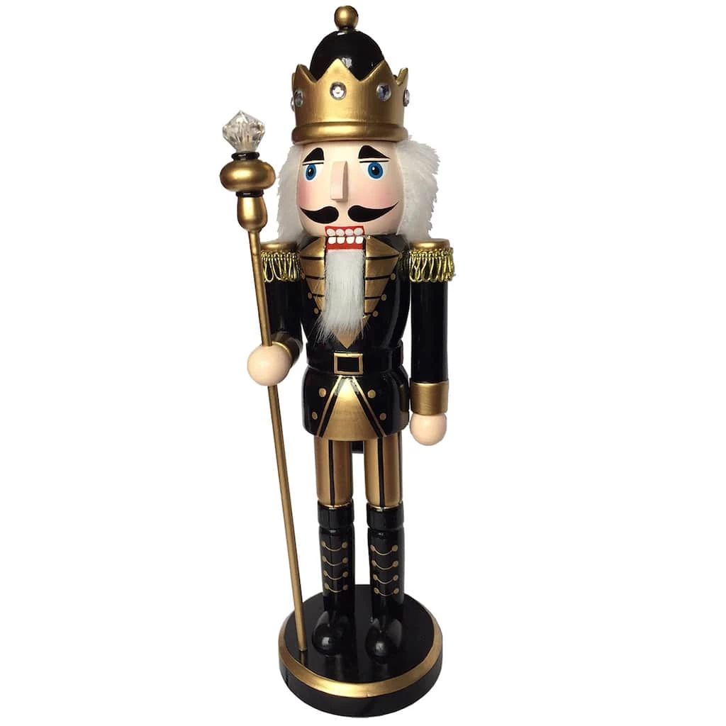Hot Sale 💯 Santa's Workshop 14" Gold & Black King Nutcracker by SantasWorkshop 🤩