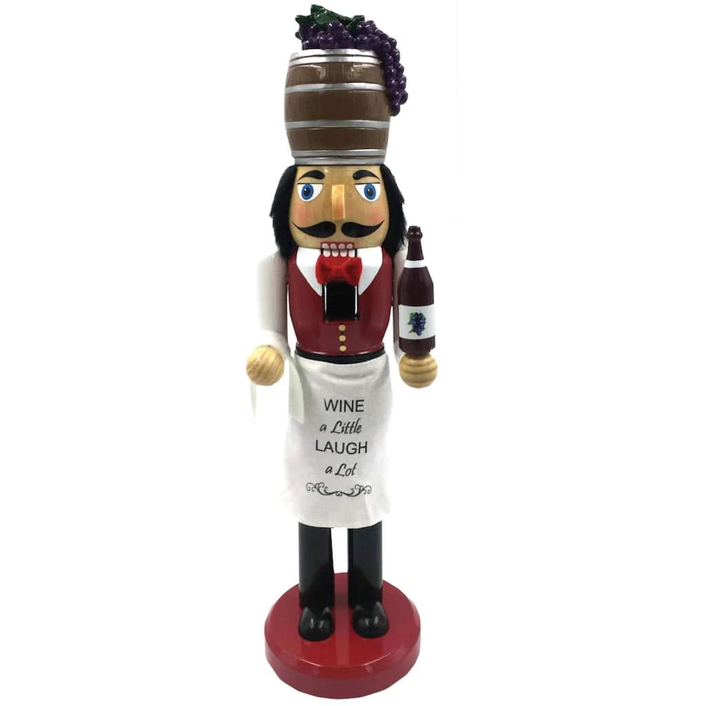 Deals 🛒 Santa's Workshop 15" Wine Steward Nutcracker by SantasWorkshop ✨