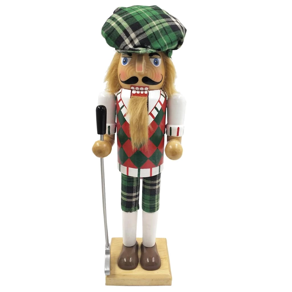 Buy ✨ Santa's Workshop 14" Green Plaid Golfer Nutcracker by SantasWorkshop 👏