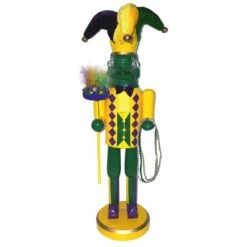 Deals ❤️ Santa's Workshop 15.5" Mardi Gras Gator Nutcracker by SantasWorkshop 🎁