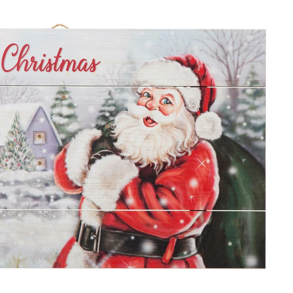 Promo 𧨠Glitzhome® 24" LED Wooden Santa Wall Décor π - Image 5