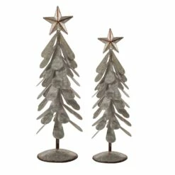 Buy ✨ Glitzhome® Galvanized Metal 🎄 Christmas Tree Table Décor Set 😍