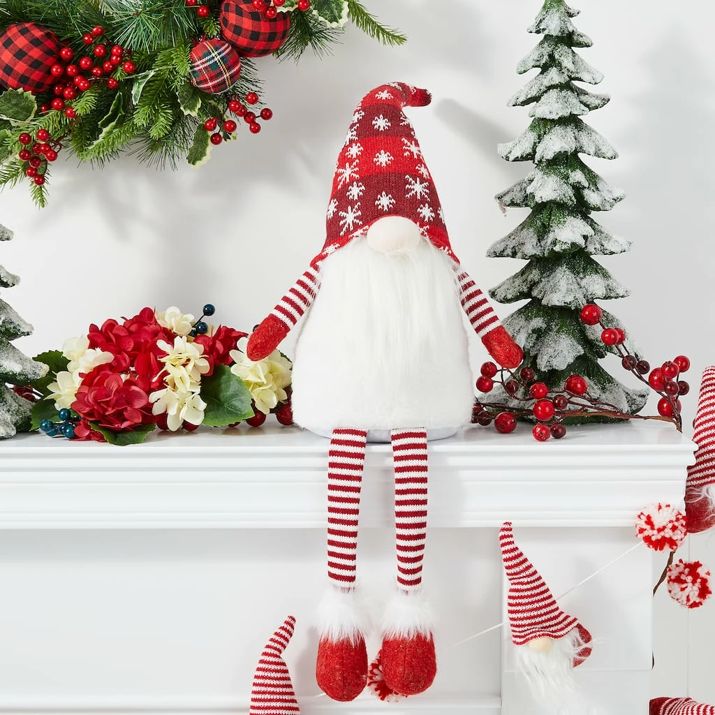 Best reviews of ๐ฅฐ Glitzhome® 28" Fabric ๐ Christmas Gnome Shelf Sitter with Dangling Legs ๐ - Image 2