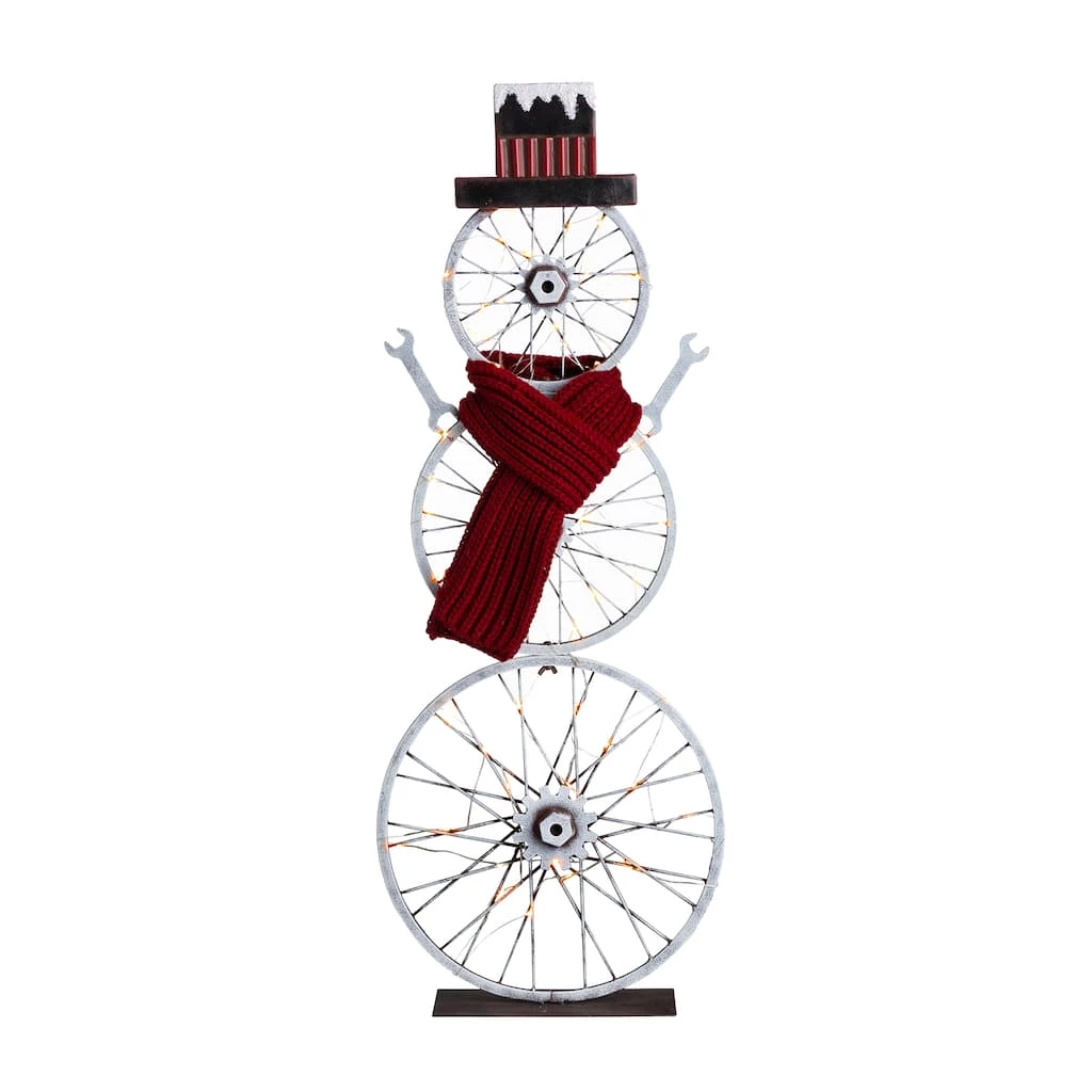 Best reviews of ๐คฉ Glitzhome® 34" Lighted LED Metal Snowman Porch Décor โญ
