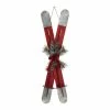 Best Sale 🌟 Glitzhome® 35" Red Wooden & Galvanized Ski Porch Décor ⭐