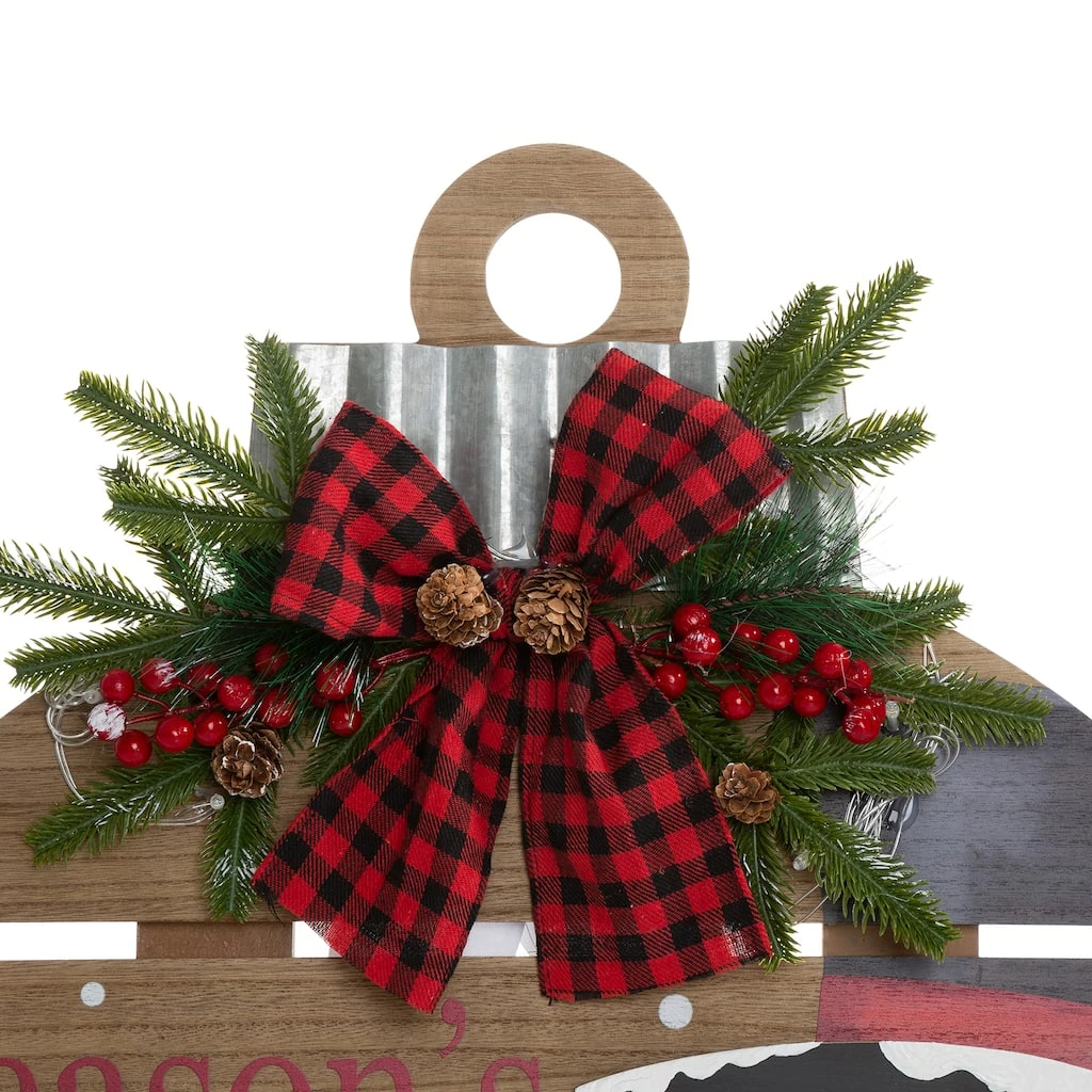 Brand new 🎁 Glitzhome® 30" Lighted Round Wooden Snowman Porch Décor 🔥 - Image 6