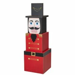 Outlet 😉 Glitzhome® 36" Wooden Block Nutcracker Porch Décor 🔔