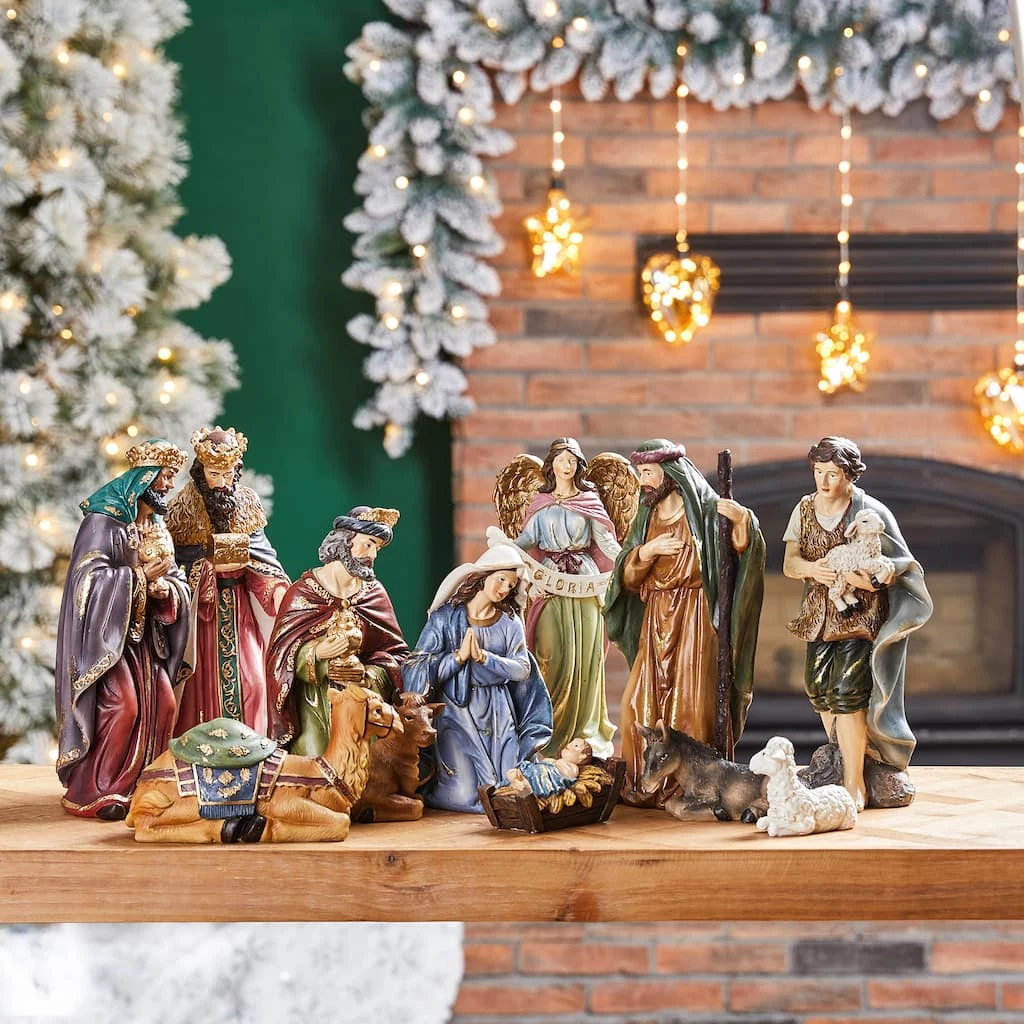 Budget ๐ Glitzhome® 10" Nativity Figurine Set โค๏ธ - Image 2