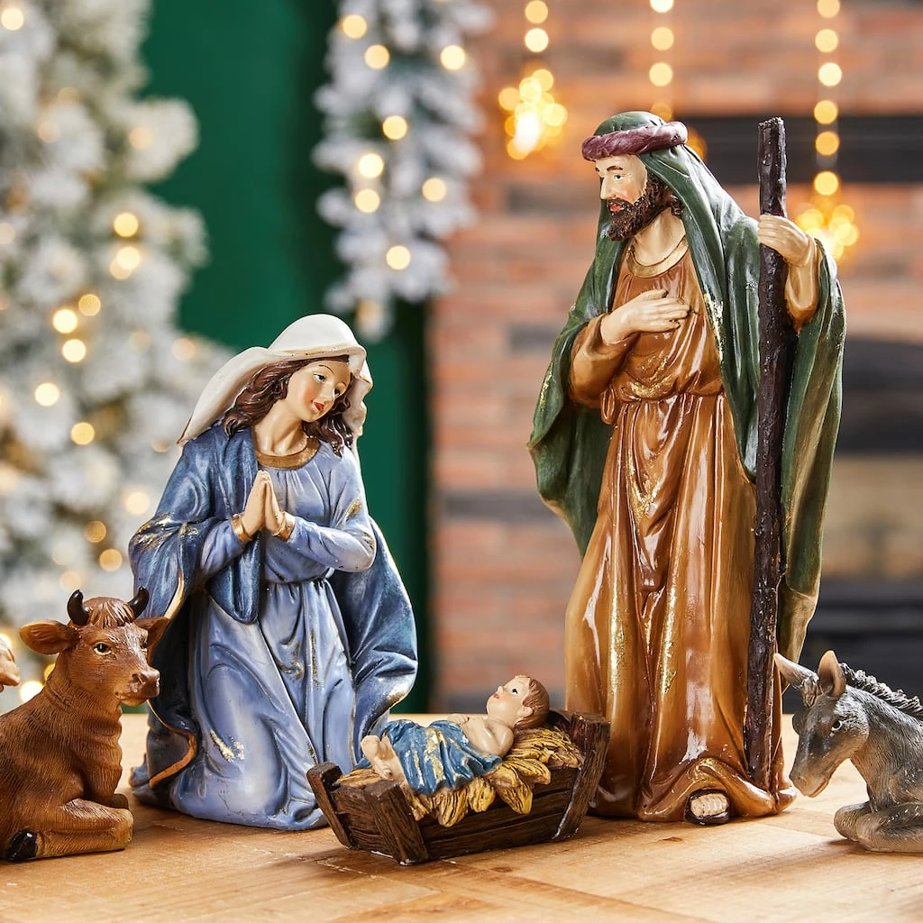 Budget ๐ Glitzhome® 10" Nativity Figurine Set โค๏ธ - Image 3