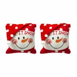Hot Sale 🧨 Glitzhome® Hooked 3D Snowman Throw Pillow Set 🔔