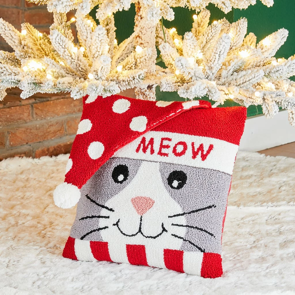Cheap ๐งจ Glitzhome® Hooked 3D Meow Throw Pillow ๐ - Image 2