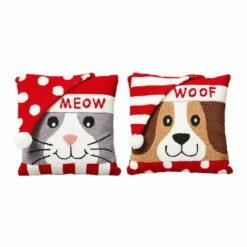 Best deal 🎁 Glitzhome® Meow & Woof Throw Pillow Set 🛒