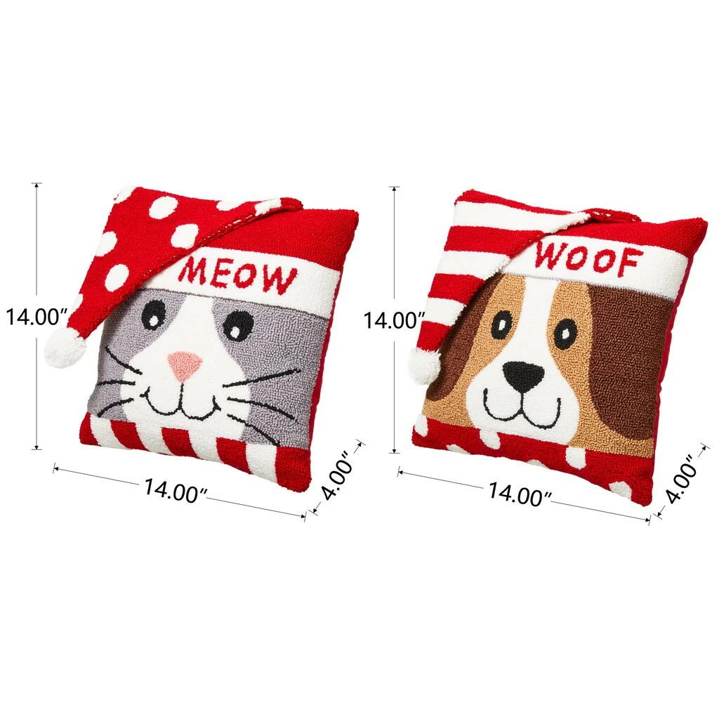 Best deal ๐ Glitzhome® Meow & Woof Throw Pillow Set ๐ - Image 4