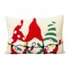 Deals 🎁 Glitzhome® Hooked ❄ Christmas Gnomes Throw Pillow ✨