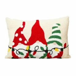 Deals 🎁 Glitzhome® Hooked ❄ Christmas Gnomes Throw Pillow ✨