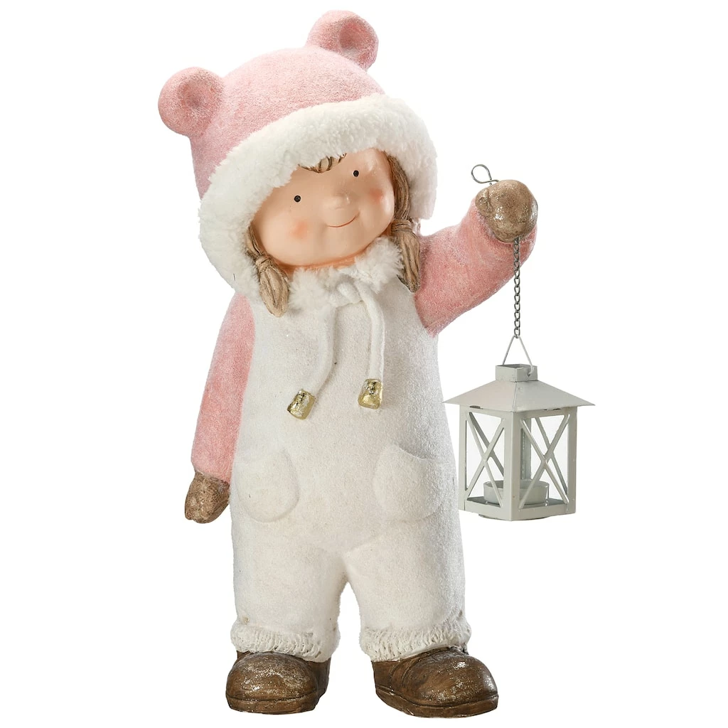 New ⭐ 18" Girl in Snowsuit Candleholder Figurine by National Tree Company 🌟