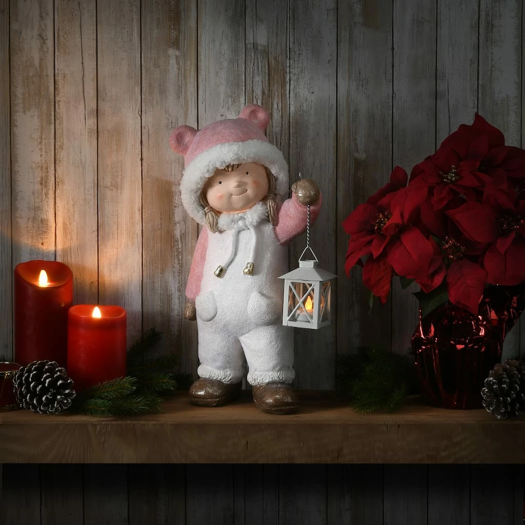 New ⭐ 18" Girl in Snowsuit Candleholder Figurine by National Tree Company 🌟 - Image 2