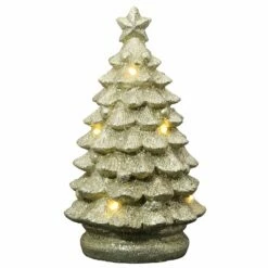 Deals ⌛ 10" Lighted Gold 🎁 Christmas Tree Figurine by National Tree Company 🎁