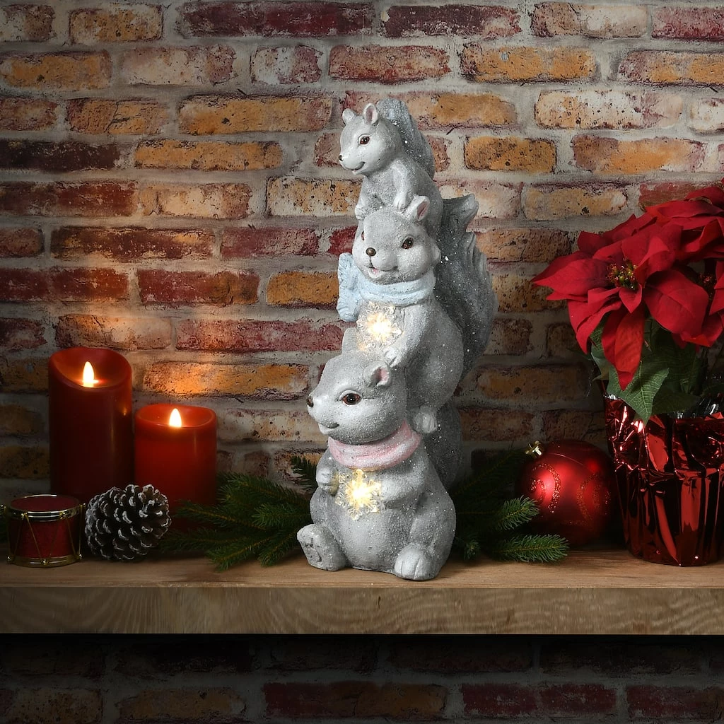 Best deal 🔔 19" LED Squirrel Trio Figurine by National Tree Company ✨ - Image 2
