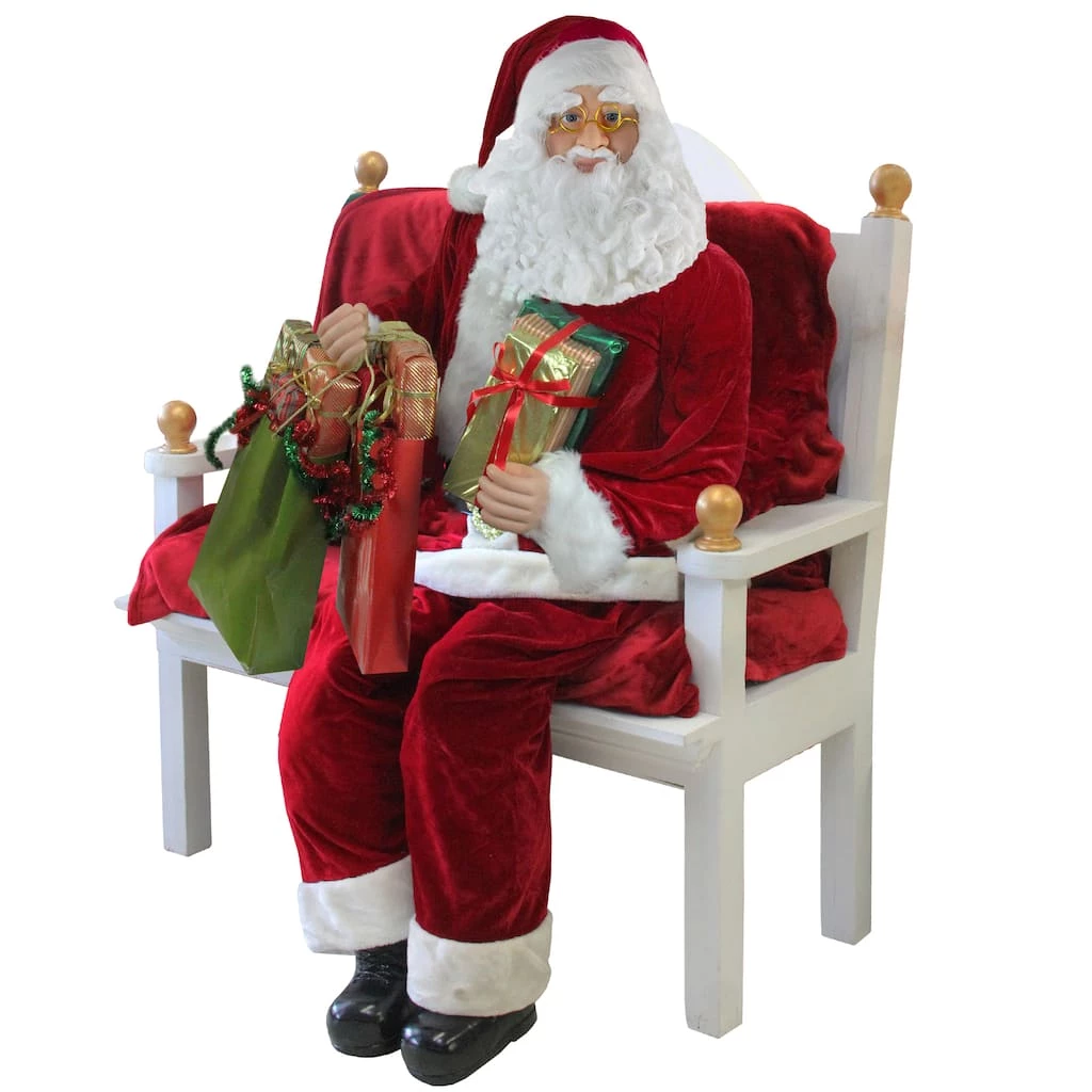 Hot Sale ๐คฉ 6ft. Red & White Standing Santa Claus with Presents โ Christmas Figure by Northlight โ - Image 4