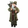 Best deal 😀 4ft. Olive Green & Burgundy Red Standing Santa Claus with Gift Bag 🔔 Christmas Figure by Northlight 🔔