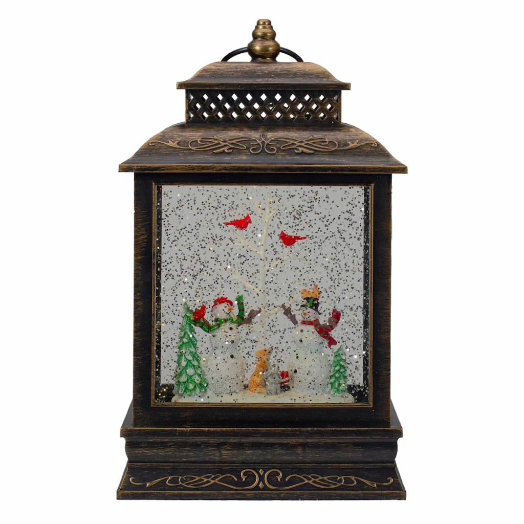 Cheap 💯 12" Musical Lighted Black 🎁 Christmas Snow Globe Lantern with Snowmen by Northlight ✨
