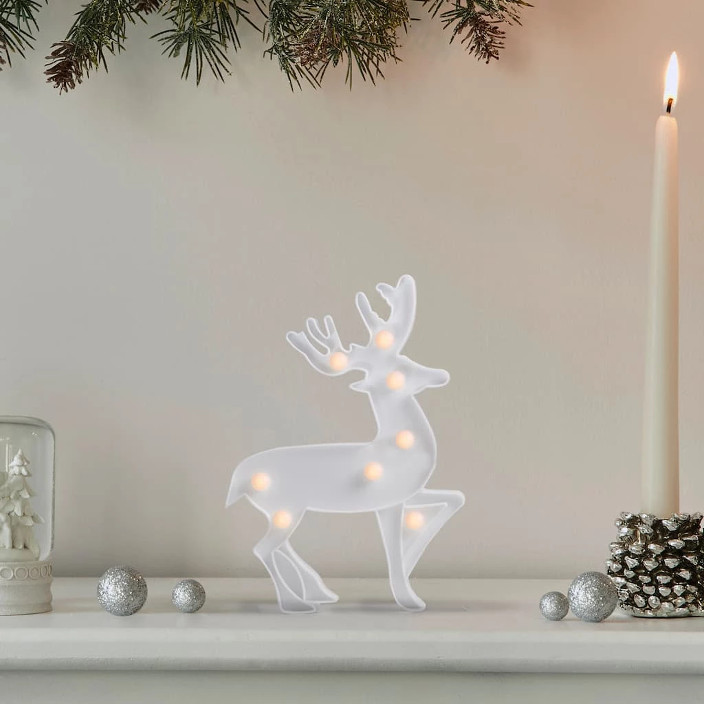 Buy 🥰 9.75" White Reindeer 🎄 Christmas Marquee Wall Sign by Northlight 🤩 - Image 2