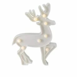 Buy 🥰 9.75" White Reindeer 🎄 Christmas Marquee Wall Sign by Northlight 🤩