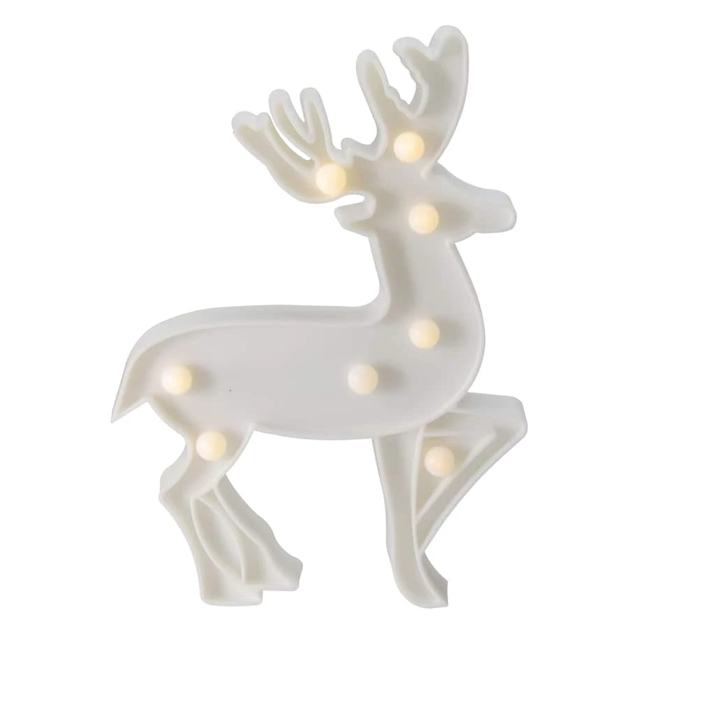Buy 🥰 9.75" White Reindeer 🎄 Christmas Marquee Wall Sign by Northlight 🤩