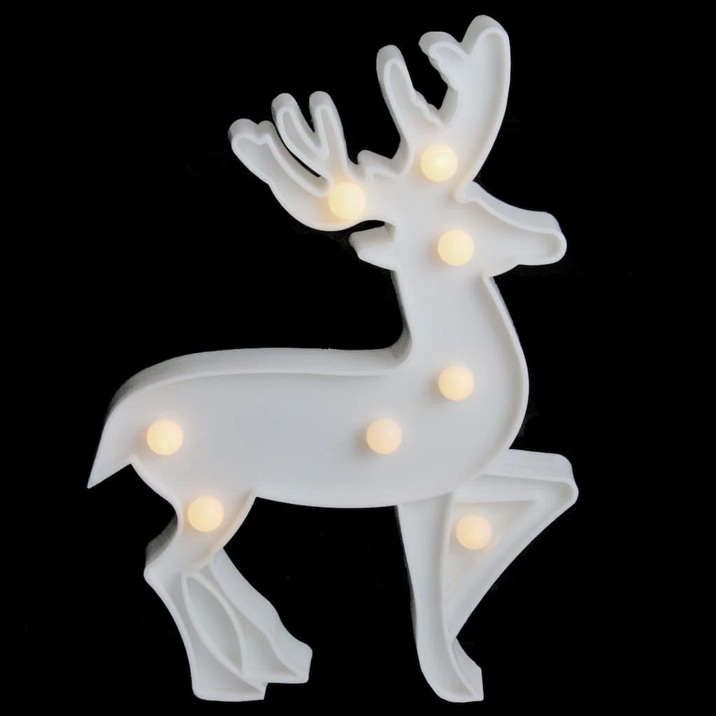 Buy 🥰 9.75" White Reindeer 🎄 Christmas Marquee Wall Sign by Northlight 🤩 - Image 3