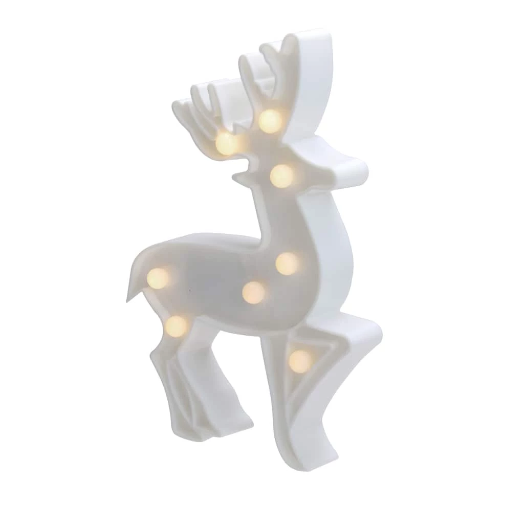 Buy 🥰 9.75" White Reindeer 🎄 Christmas Marquee Wall Sign by Northlight 🤩 - Image 4