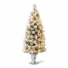 Best reviews of 🎉 5ft. Pre-Lit Flocked Pine Artificial 🎄 Christmas Tree in Silver Urn, Warm White Lights by Glitzhome ✔️