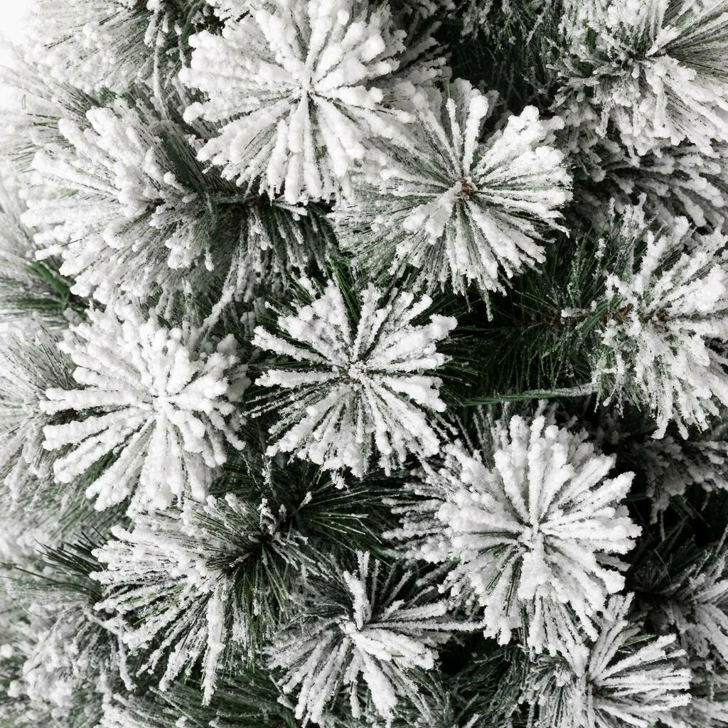 Hot Sale ๐ 5ft. Pre-Lit Flocked Pine Artificial ๐ Christmas Tree in Planter Set, Warm White LED Lights by Glitzhome ๐ - Image 6