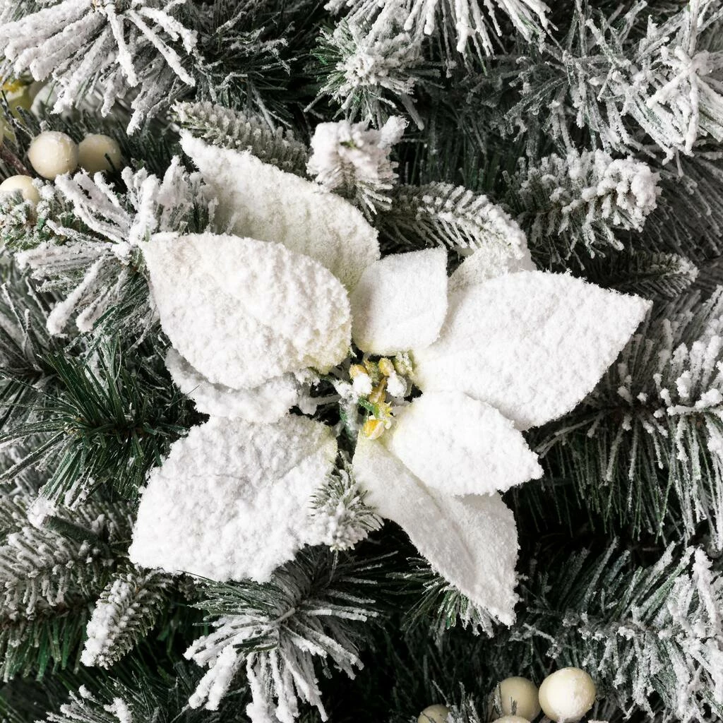 Budget ๐ 4ft. Pre-Lit Flocked Pine Artificial ๐ Christmas Tree in Planter Set, Warm White LED Lights by Glitzhome โ๏ธ - Image 6