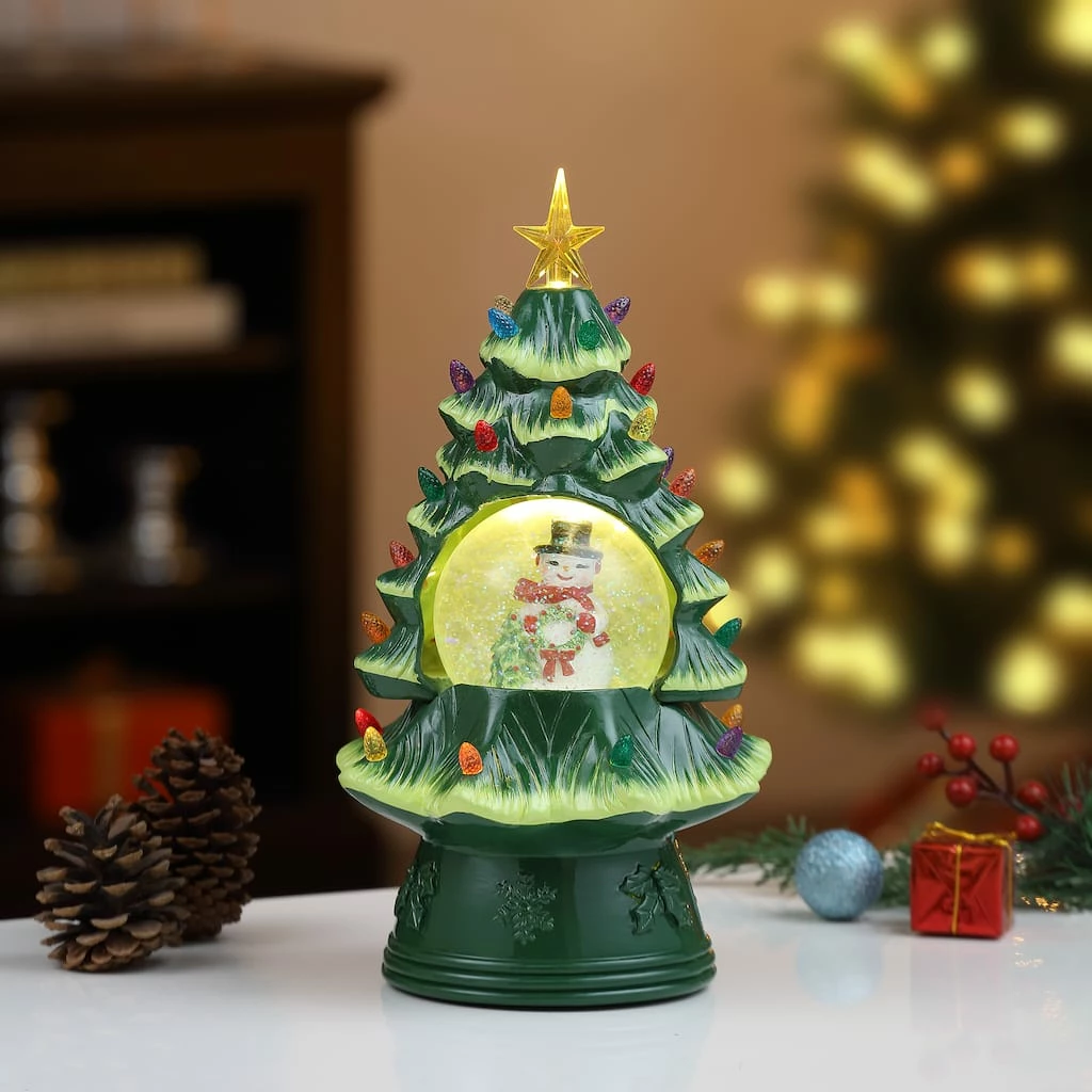 Buy 🛒 14" Nostalgic Snowman Tree Snow Globe by Mr. 🔔 Christmas ⌛ - Image 2